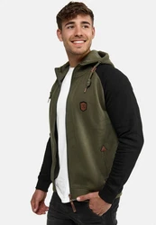 Indicode Herren Arbutus Kapuzensweatjacke Dunkelgrün