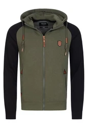 Indicode Herren Arbutus Kapuzensweatjacke Dunkelgrün