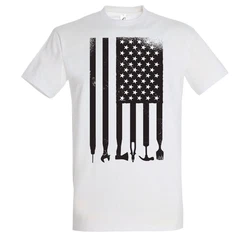 Youth Designz T-Shirt USA Werkzeug Herren T-Shirt Weiß/Dunkelblau/Beige