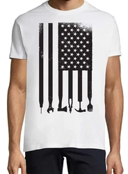 Youth Designz T-Shirt USA Werkzeug Herren T-Shirt Weiß/Dunkelblau/Beige