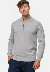 Indicode Strickpullover Pointeau Grau/Hellgrau