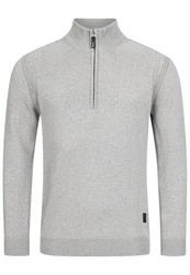 Indicode Strickpullover Pointeau Grau/Hellgrau