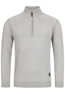 Indicode Strickpullover Pointeau Grau/Hellgrau