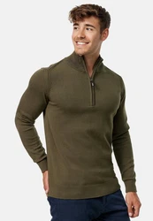 Indicode Strickpullover Pointeau Dunkelgrün/Khaki