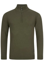 Indicode Strickpullover Pointeau Dunkelgrün/Khaki