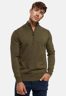 Indicode Strickpullover Pointeau Dunkelgrün/Khaki Indicode Strickpullover Pointeau Dunkelgrün/Khaki