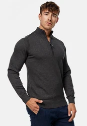 Indicode Strickpullover Pointeau Dunkelgrau/Grau