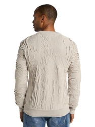 CARLO COLUCCI Rundhalspullover D'Andrea Khaki/Beige/Grau