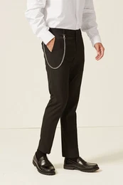 Bandeau-Bikini-Top Slim Tapered Hose mit Kettendetail (1-St)