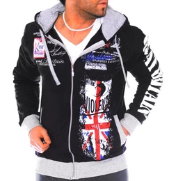 Collegejacke Herren Sweatjacke Sportjacke Joggingjacke mit lssiger Kapuze USA US UK England