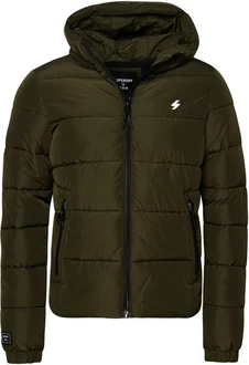 Superdry Steppjacke HOODED SPORTS PUFFR JACKET schwarz/moos