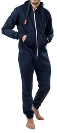 Jumpsuit Herren navy (1-tlg) mit Kapuze und Eingriffstaschen