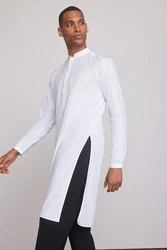 Next Businesshemd Kurta Grün/Weiß/Beige