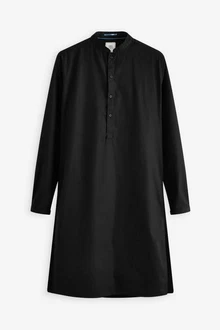 Next Businesshemd Kurta Schwarz
