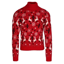 Rollkragenpullover Herren Strickpullover Rollkragen Pullover Sweater Pulli Weihnachten
