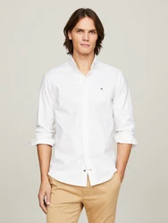 Tommy Hilfiger TAILORED Businesshemd CL FLEX OXF RF SHIRT Weiß/Creme/Hellblau