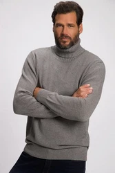 JP1880 Rundhalspullover Rollkragenpullover Grau/Hellgrau/Dunkelgrau