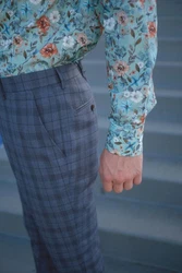 Next Anzug mit Karomuster Hose Dunkelblau/Grau/Blau/Hellblau