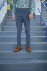 Next Anzug mit Karomuster Hose Dunkelblau/Grau/Blau/Hellblau
