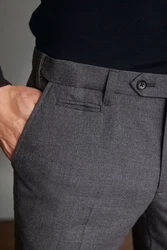 Next Stoffhose Signature Slim Fit Motion Flex-Bund Dunkelgrau/Hellgrau/Grau