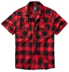 Brandit Outdoorhemd Checkshirt Halfsleeve Rot/Dunkelrot
