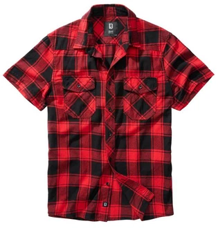 Brandit Outdoorhemd Checkshirt Halfsleeve Rot/Dunkelrot