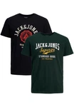 Jack & Jones T-Shirt 2-er Stck Pack Logo T-Shirts Rundhals Shirt JJELOGO (4342) Schwarz/Grün (4342) Jack & Jones T-Shirt 2-er Stck Pack Logo T-Shirts Rundhals Shirt JJELOGO (4342) Schwarz/Grün (4342)