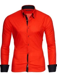 Langarmhemd Herren Langarm Hemd Alabama RS-7050 Doppelkragen Kontrast Mnner Hemden