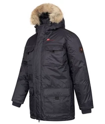 Geographical Norway Winterjacke mit Kapuze Kunfestellkragen Schwarz/Dunkelblau/Blau/Hellblau