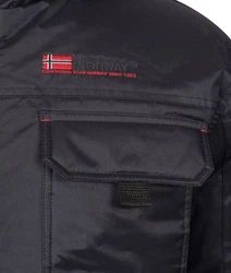 Geographical Norway Winterjacke mit Kapuze Kunfestellkragen Schwarz/Dunkelblau/Blau/Hellblau