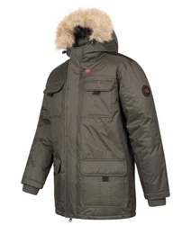 Geographical Norway Winterjacke mit Kapuze Kunfestellkragen Dunkelgrün/Khaki