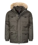 Geographical Norway Winterjacke mit Kapuze Kunfestellkragen Dunkelgrün/Khaki