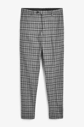Next Anzughose Karierter Skinny-Fit-Anzug Hellgrau/Grau/Dunkelgrau