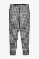 Next Anzughose Karierter Skinny-Fit-Anzug Hellgrau/Grau/Dunkelgrau