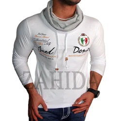 BLACKROCK Langarmshirt Herren Henleyshirt Longsleeve Creme/Orange/Weiß/Grau