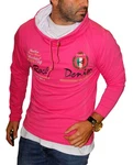 BLACKROCK Langarmshirt Herren Henleyshirt Longsleeve Rosa