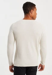 Leif Nelson Strickpullover Feinstrick Weiß/Schwarz/Khaki/Beige/Creme