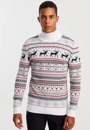 Strickpullover mit Rundhals Ausschnitt Feinstrick