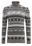 Leif Nelson Strickpullover mit Rundhals Ausschnitt Schwarz/Weiß/Grau/Silber/Braun/Gelb/Rot