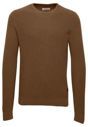 Strickpullover Rundhals Strickpullover Basic Langarm Sweater 4349 in Braun