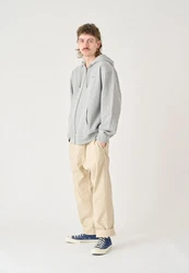 Cleptomanicx Kapuzensweatshirt Ligull Boxy Mit Reißverschluss grau
