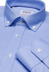 Vincenzo Boretti Businesshemd gerader Schnitt bügelfrei Hellblau/Blau