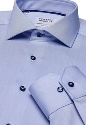 Vincenzo Boretti Businesshemd gerader Schnitt Blau/Hellblau/Dunkelblau