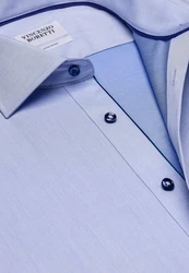 Vincenzo Boretti Businesshemd gerader Schnitt Blau/Hellblau/Dunkelblau