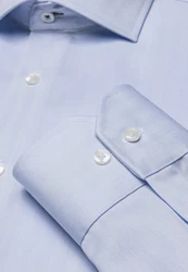 Vincenzo Boretti Businesshemd gerader Schnitt Fischgrat Hellblau/Blau
