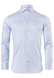 Vincenzo Boretti Businesshemd gerader Schnitt Fischgrat Hellblau/Blau