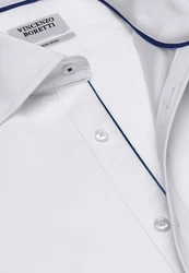 Vincenzo Boretti Businesshemd gerader Schnitt Fischgrat Weiß/Grau/Creme/Schwarz