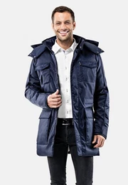 Winterjacke Stehkragen mit abnehmbarer Kapuze