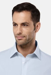 Vincenzo Boretti Businesshemd tailliert bgelfrei Hellblau/Grau/Blau