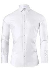 Vincenzo Boretti Businesshemd tailliert bgelfrei Oxford Weiß/Grau/Creme